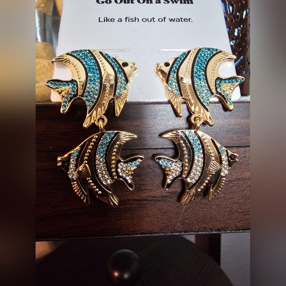 Sugarfix Baublebar Fish Go Out on a Swim Earrings New - Picture 5 of 6